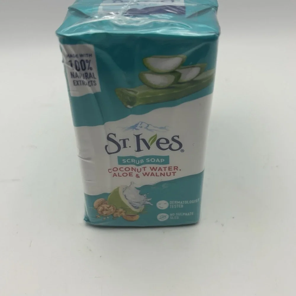 4 Pack St. Ives Scrub‎ Soap-Coconut Water, Aloe & Walnuts 3.5oz